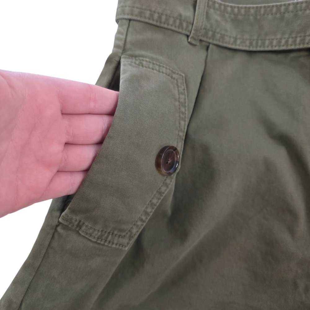 Banana Republic Chino Shorts Olive Green Belted High Rise Women Size 2 NWT - Picture 3 of 9
